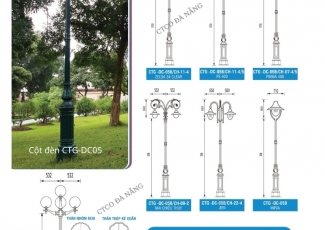 6 mẫu cột đèn sân vườn chùm 4 bóng được ưa chuộng nhất - giá rẻ tại Đà Nẵng